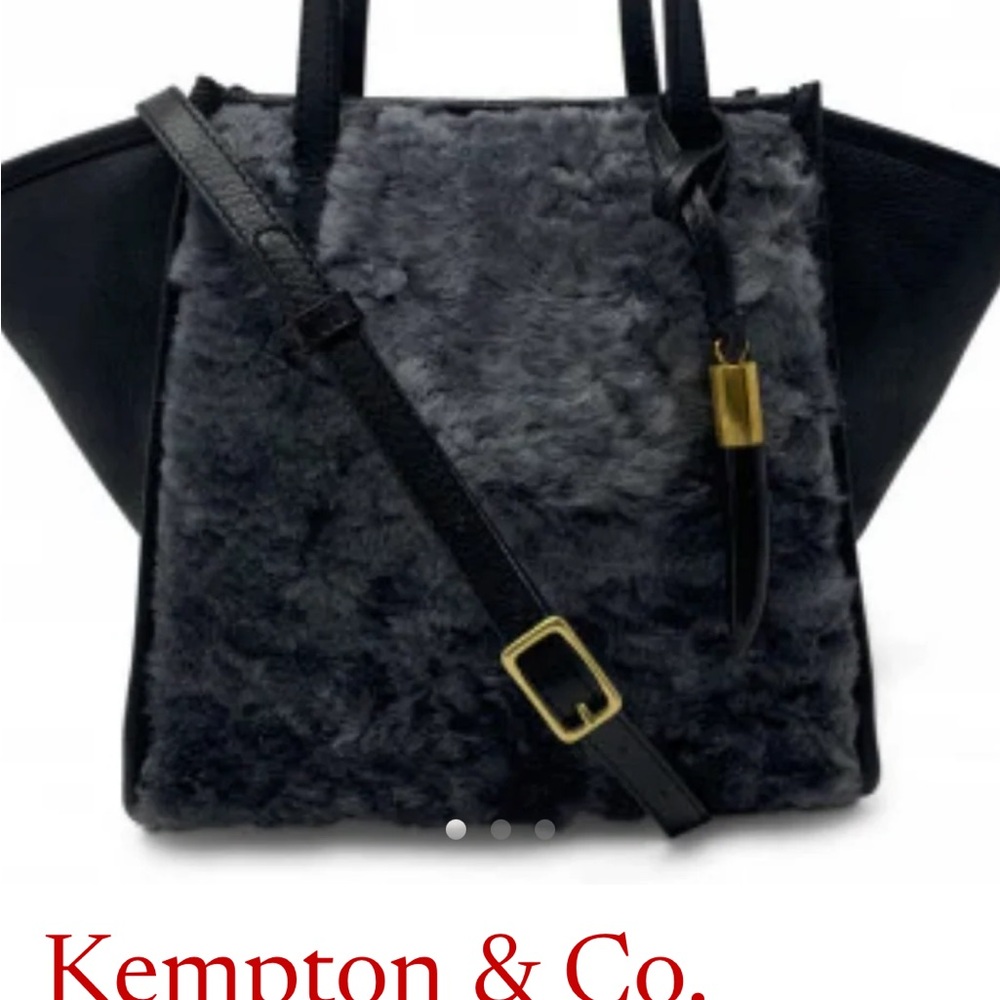 Kempton & Co. Black and Gray Fur Tote